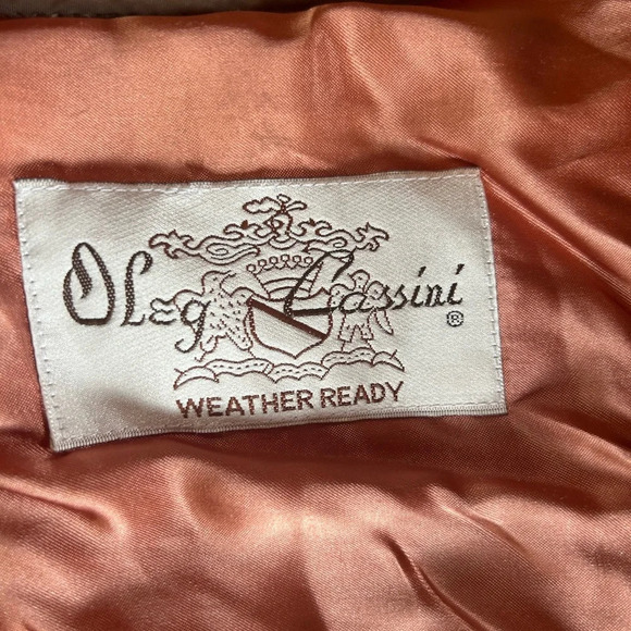 Vtg 80's Oleg Cassini FLEECE Lined Double Breasted TRENCH Over Coat RAIN Coat - Picture 4 of 8